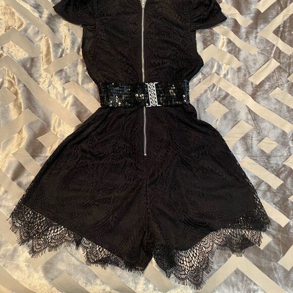 L’Atiste black lace romper with belt, S - Picture 5 of 5